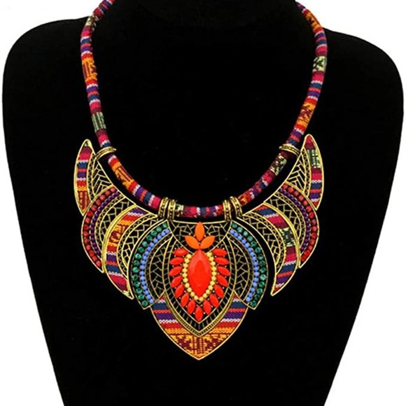 Egyptian Style Multicolor Necklace - Picture 4 of 4